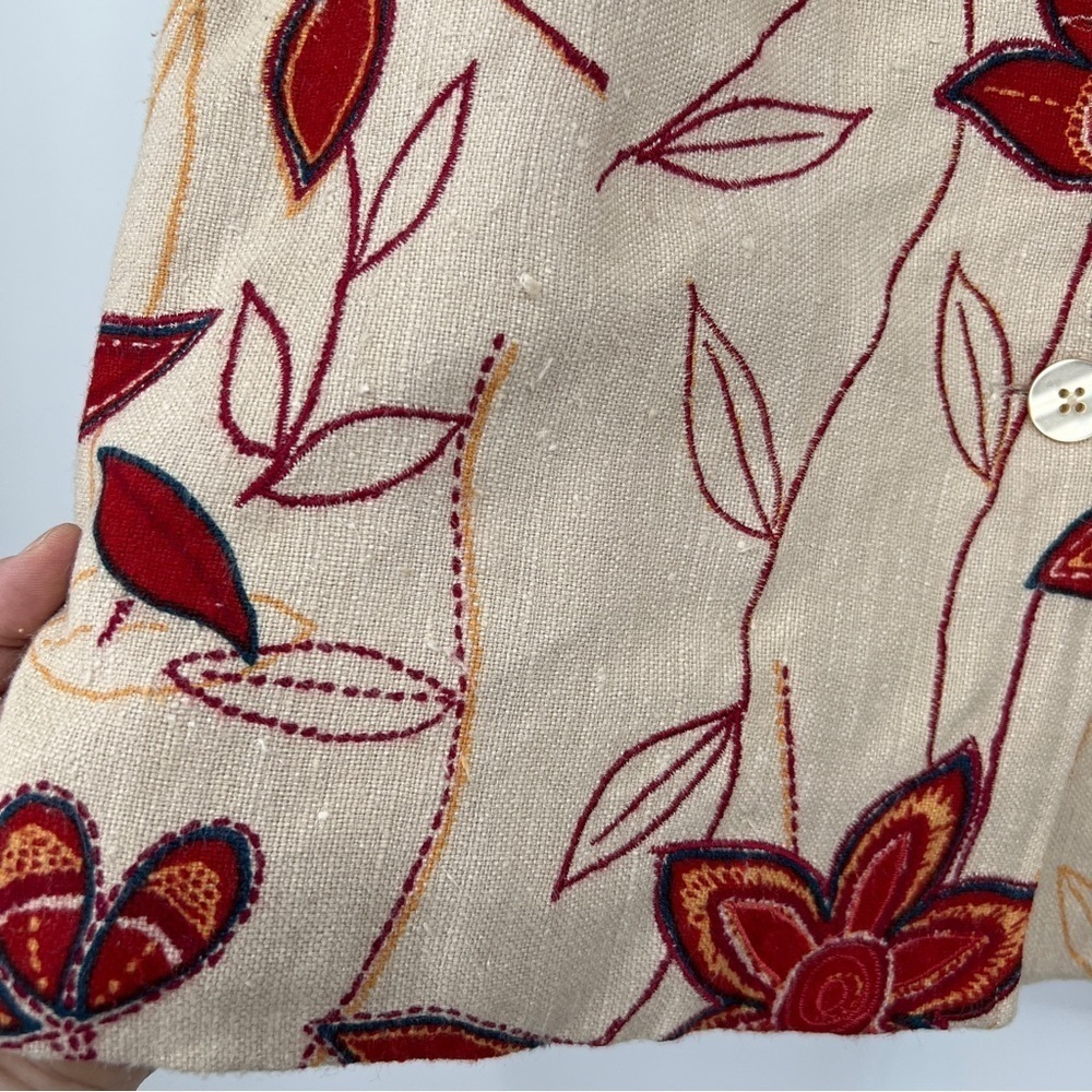 Coldwater Creek Floral Embroidered Collared Long Sleeves Buttondown Jacket - Picture 6 of 10